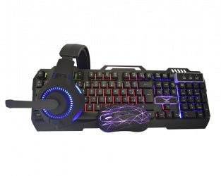 Kit Gamer 4 en 1 Naceb Teclado + Mouse + Audífonos + Mousepad, Alámbrico - Macrodex