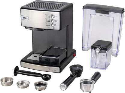 Oster Cafetera Automática de Espresso Plateada PrimaLatte BVSTEM6603SS - Macrodex