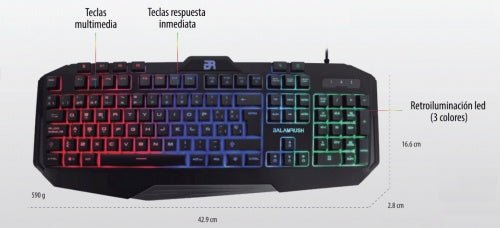 Teclado gamer Balam Rush Usb Led negro - Macrodex