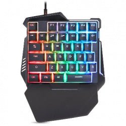 Teclado Gamer BRobotix 567892 RGB Una Mano, alámbrico - Macrodex